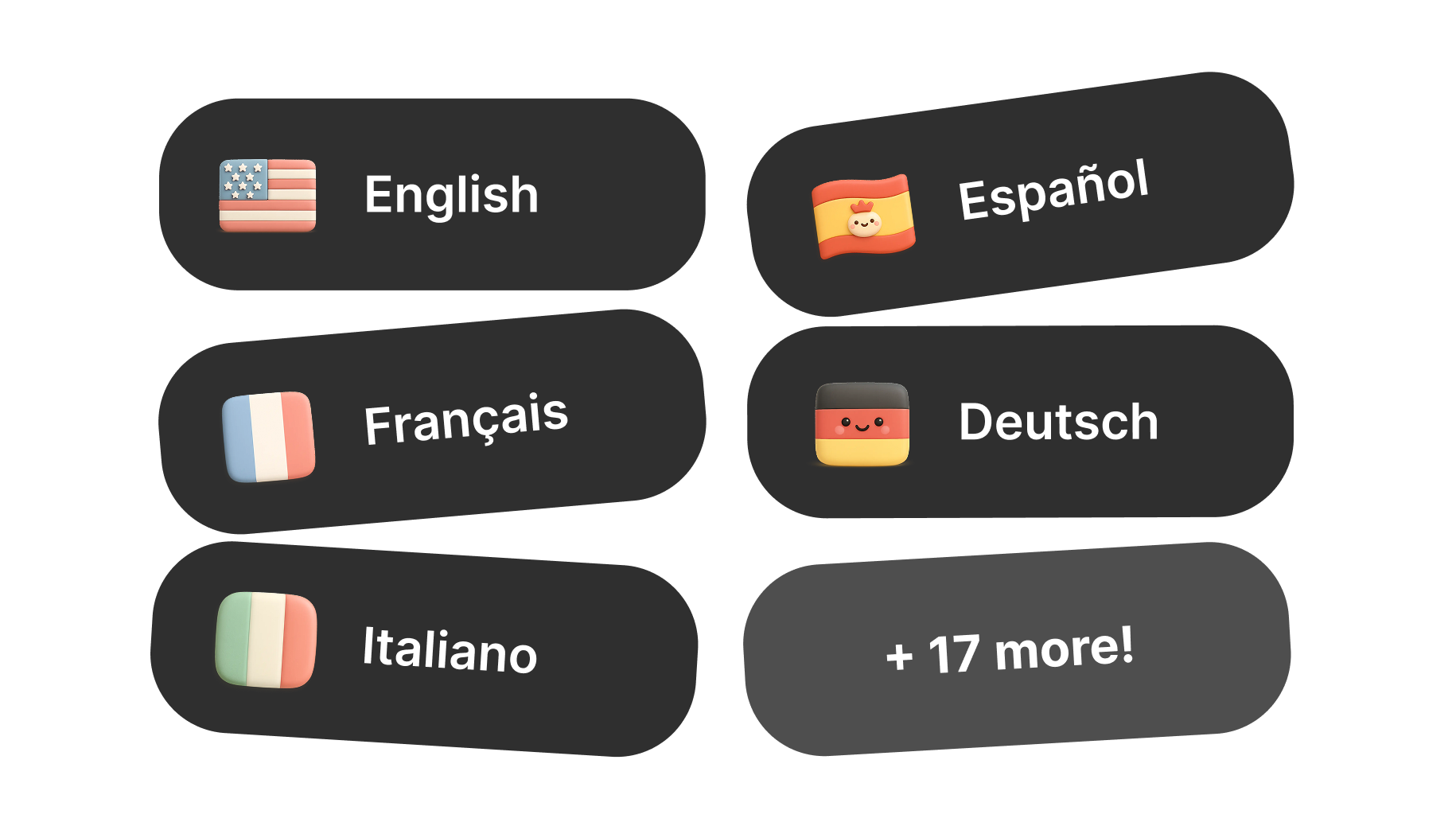 Over 20 languages available